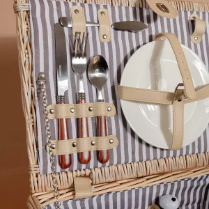 Carraig Donn HOME 2 Person Picnic Basket Natural Stripe* Homeware