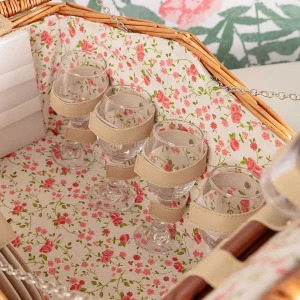 Carraig Donn HOME 4 Person Pink Floral Picnic Basket* Homeware