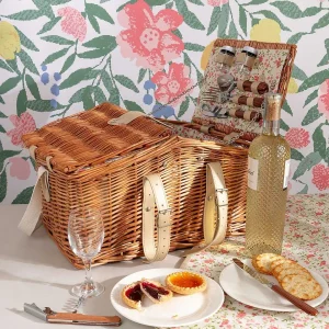 Carraig Donn HOME 4 Person Pink Floral Picnic Basket* Homeware
