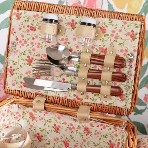 Carraig Donn HOME 4 Person Pink Floral Picnic Basket* Homeware