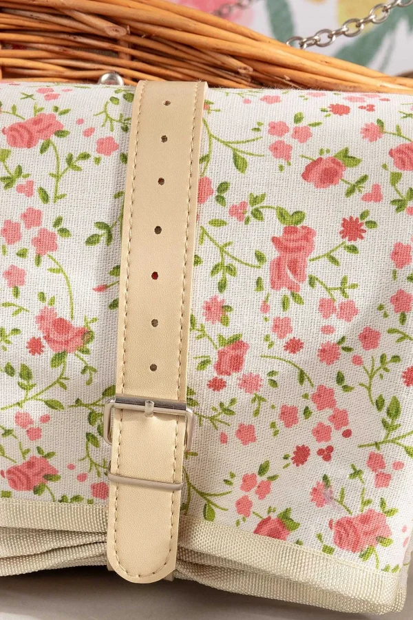 Carraig Donn HOME 4 Person Pink Floral Picnic Basket* Homeware