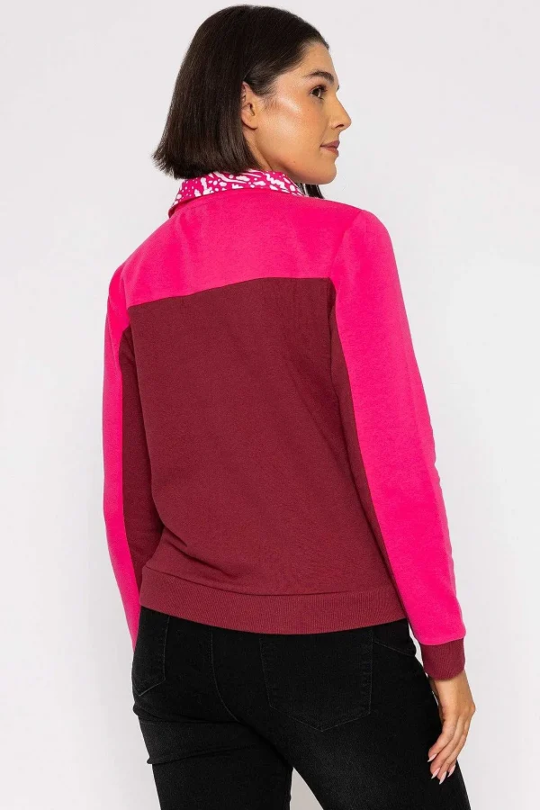 Kelly & Grace Weekend Pink 1/4 Zip Pocket Sweatshirt*Women Hoodies & Sweatshirts