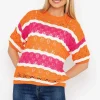 Pala D'oro Pink And Orange Stripe Knit Jumper*Women Jumpers & Cardigans