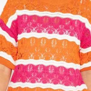 Pala D'oro Pink And Orange Stripe Knit Jumper*Women Jumpers & Cardigans