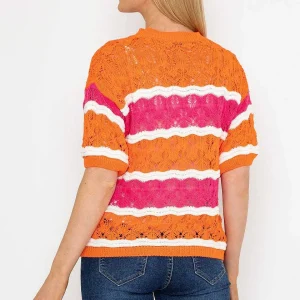 Pala D'oro Pink And Orange Stripe Knit Jumper*Women Jumpers & Cardigans