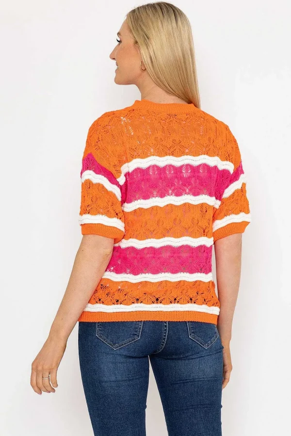 Pala D'oro Pink And Orange Stripe Knit Jumper*Women Jumpers & Cardigans