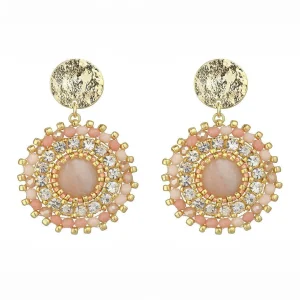 Knight & Day Pink Aventurine Gemstone Statement Earrings* Earrings