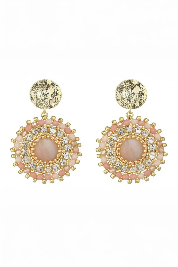 Knight & Day Pink Aventurine Gemstone Statement Earrings* Earrings