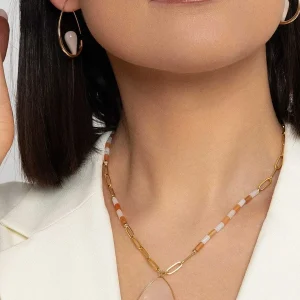 Knight & Day Pink Aventurine Gemstone Mid Length Necklace* Necklaces