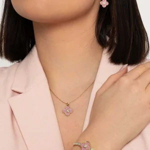 Knight & Day Pink Floral Pendant Necklace* Boxed Gifts