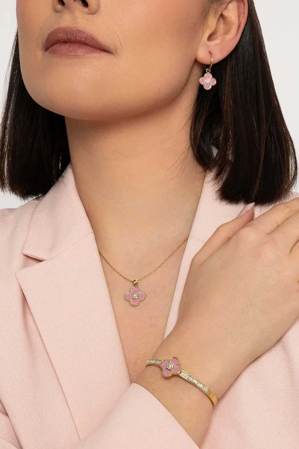 Knight & Day Pink Floral Pendant Necklace* Boxed Gifts