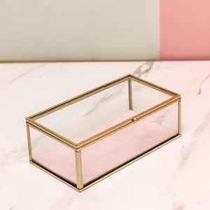 Carraig Donn Dwell Pink Glass Lidded Jewellery Box* Homeware