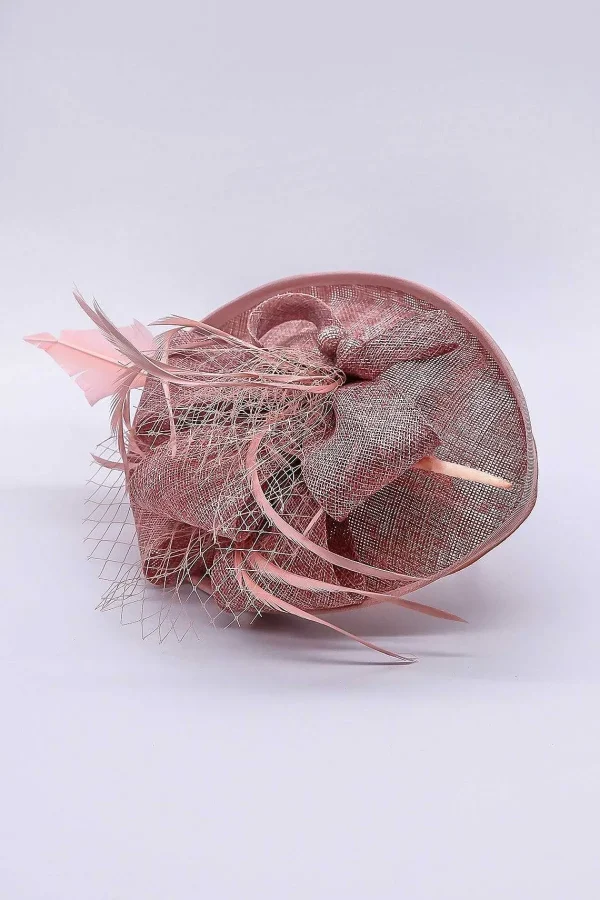 SOUL Accessories Pink Hairband Net & Feather Fascinator* Fascinators