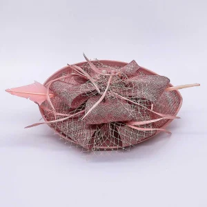 SOUL Accessories Pink Hairband Net & Feather Fascinator* Fascinators