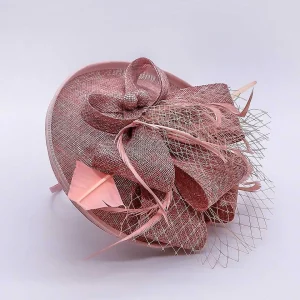 SOUL Accessories Pink Hairband Net & Feather Fascinator* Fascinators