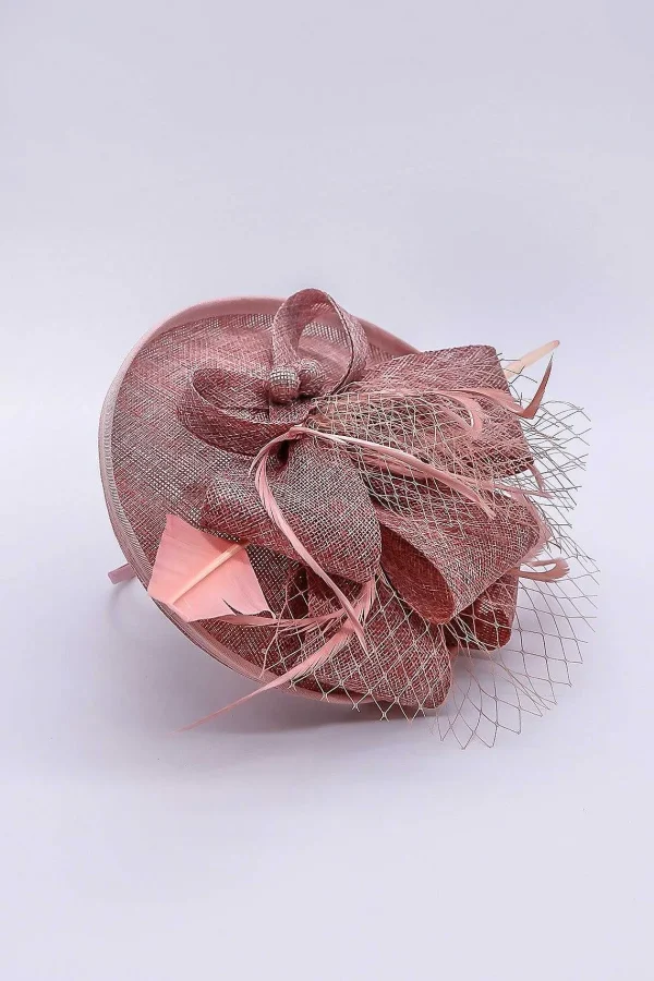 SOUL Accessories Pink Hairband Net & Feather Fascinator* Fascinators