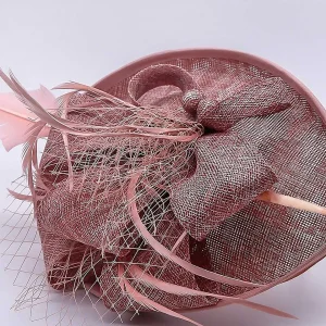 SOUL Accessories Pink Hairband Net & Feather Fascinator* Fascinators
