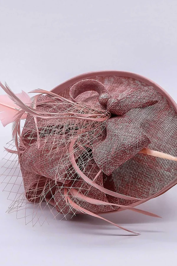 SOUL Accessories Pink Hairband Net & Feather Fascinator* Fascinators