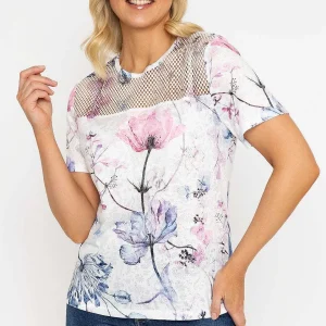Voulez Vous Pink Printed Top With Lace*Women Tops & Blouses