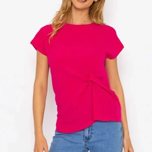 Kelly & Grace Weekend Pink Side Ruched Detail Top*Women Tops & Blouses