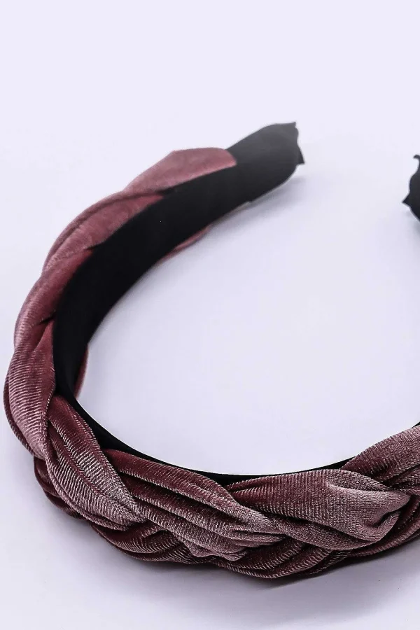 SOUL Accessories Pink Velvet Plaited Hairband* Hair Bands
