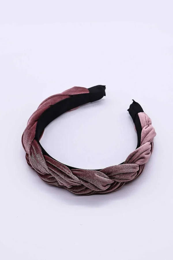 SOUL Accessories Pink Velvet Plaited Hairband* Hair Bands