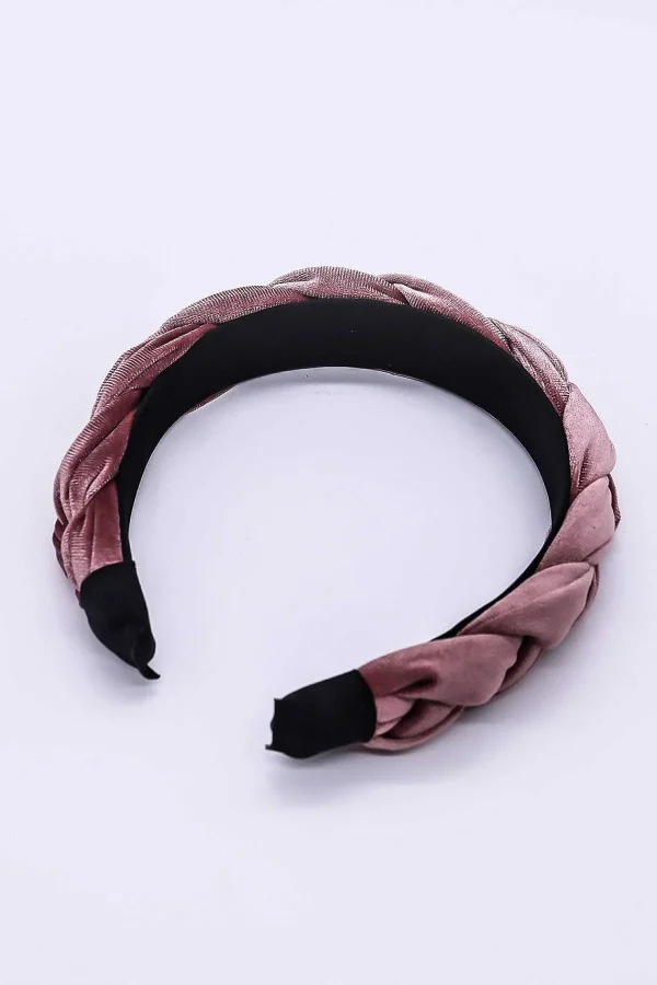 SOUL Accessories Pink Velvet Plaited Hairband* Hair Bands