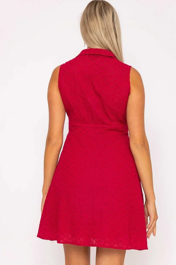 Rowen Avenue Pink Wrap Broderie Mini Dress* Sale Dresses