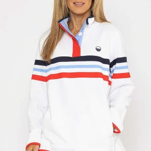 West Quay Pique Stripe Sweatshirt In Ecru*Women Hoodies & Sweatshirts