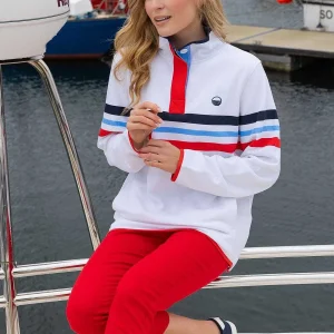 West Quay Pique Stripe Sweatshirt In Ecru*Women Hoodies & Sweatshirts