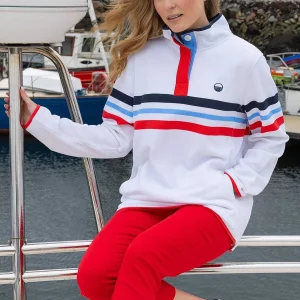 West Quay Pique Stripe Sweatshirt In Ecru*Women Hoodies & Sweatshirts