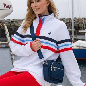West Quay Pique Stripe Sweatshirt In Ecru*Women Hoodies & Sweatshirts