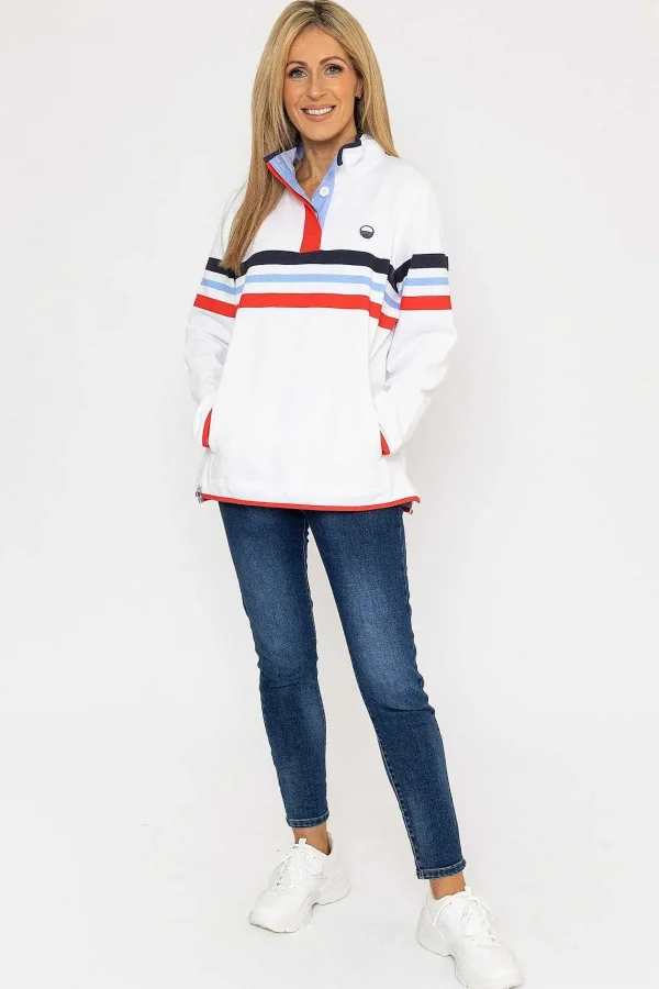 West Quay Pique Stripe Sweatshirt In Ecru*Women Hoodies & Sweatshirts