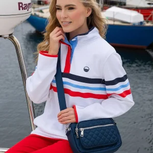 West Quay Pique Stripe Sweatshirt In Ecru*Women Hoodies & Sweatshirts
