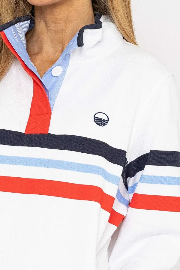 West Quay Pique Stripe Sweatshirt In Ecru*Women Hoodies & Sweatshirts