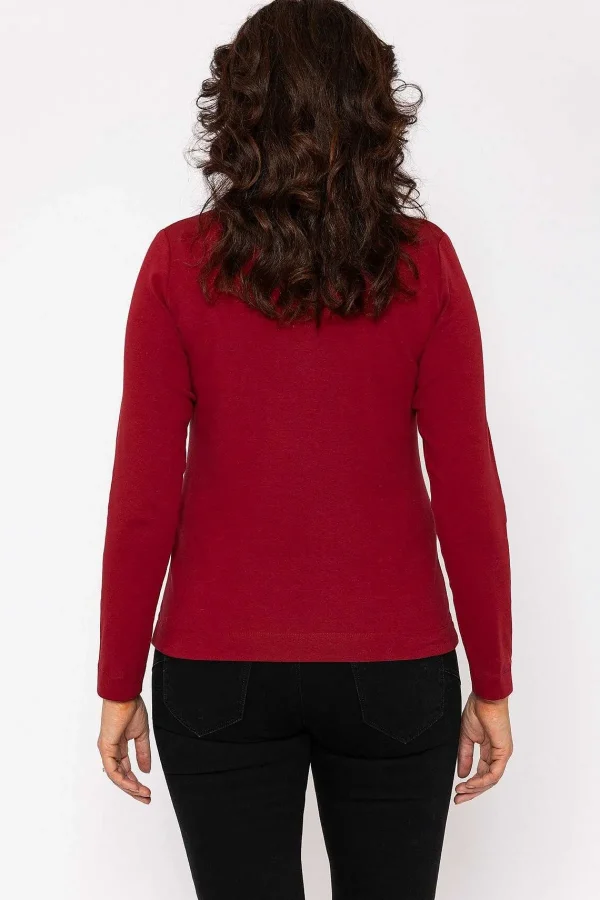 Voulez Vous Plain Collared Top In Burgundy*Women Tops & Blouses