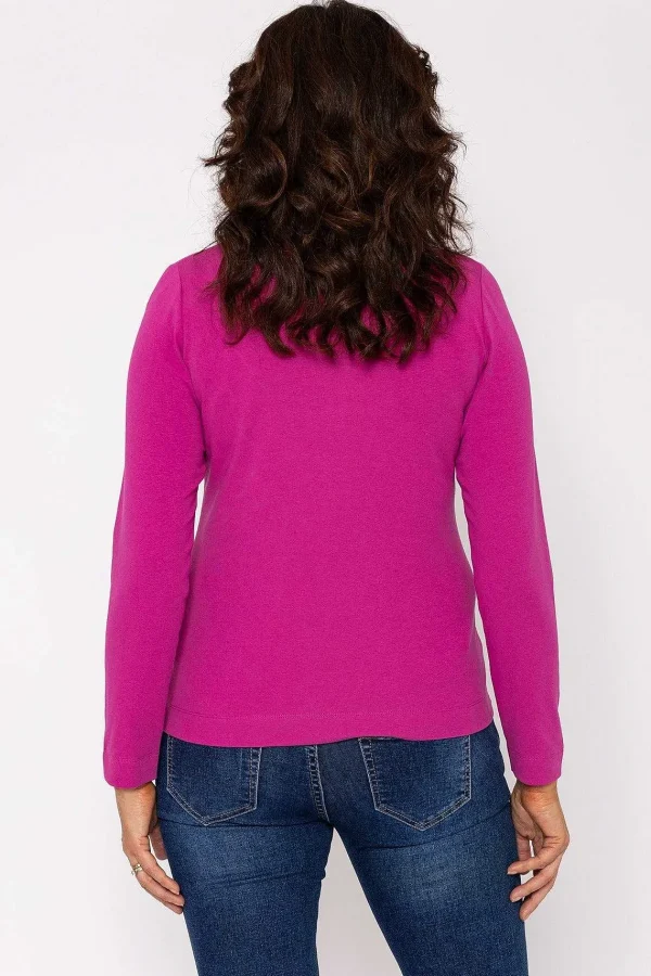 Voulez Vous Plain Collared Top In Magenta*Women Tops & Blouses