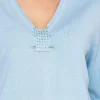 Voulez Vous Plain Knit Sweater With Diamonte Detail In Blue*Women Jumpers & Cardigans