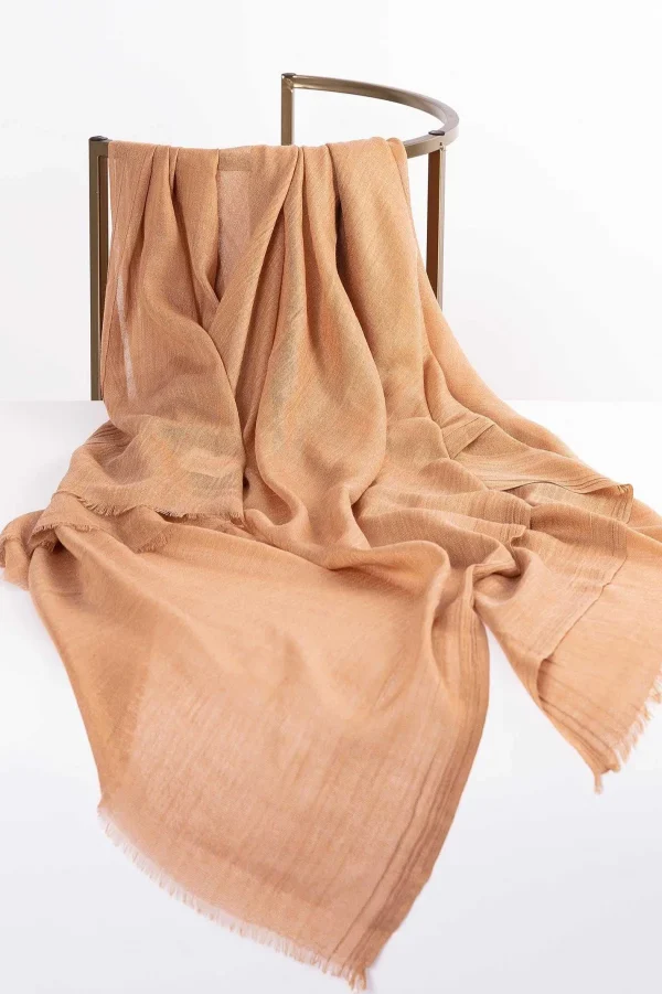 Pala D'oro Accessories Plain Scarf In Camel* Accessories