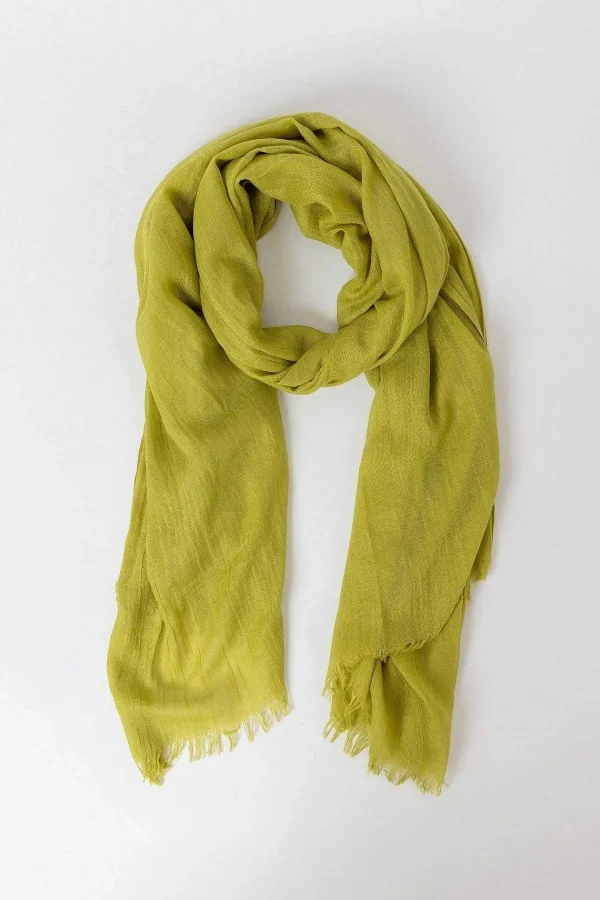 Pala D'oro Accessories Plain Scarf In Lime* Accessories