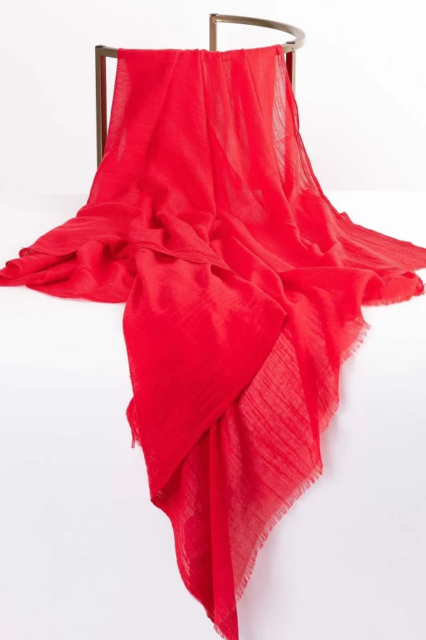 Pala D'oro Accessories Plain Scarf In Red* Accessories