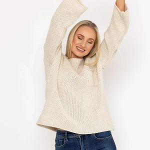 Pala D'oro Pocket Knit In Ecru*Women Jumpers & Cardigans
