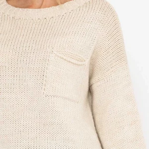 Pala D'oro Pocket Knit In Ecru*Women Jumpers & Cardigans