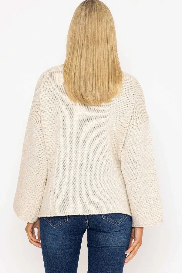 Pala D'oro Pocket Knit In Ecru*Women Jumpers & Cardigans