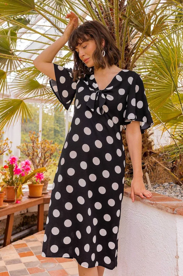 Rowen Avenue Polka Dot Dress In Black*Women Dresses & Jumpsuits