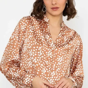 Rowen Avenue Polka Dot Print Blouse In Brown*Women Tops & Blouses