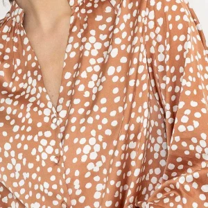 Rowen Avenue Polka Dot Print Blouse In Brown*Women Tops & Blouses