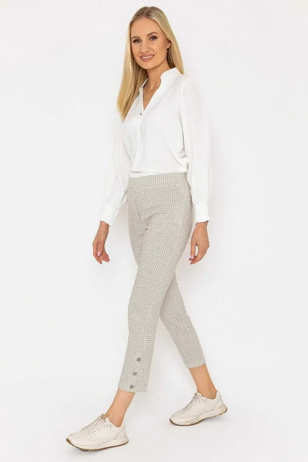 Peruzzi Print Button Trousers In Sand*Women Jeans & Trousers