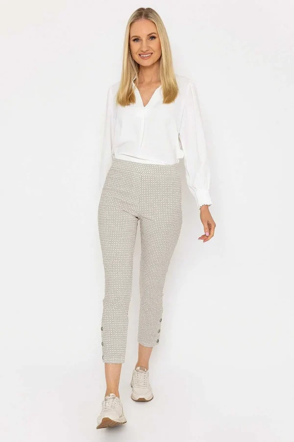 Peruzzi Print Button Trousers In Sand*Women Jeans & Trousers
