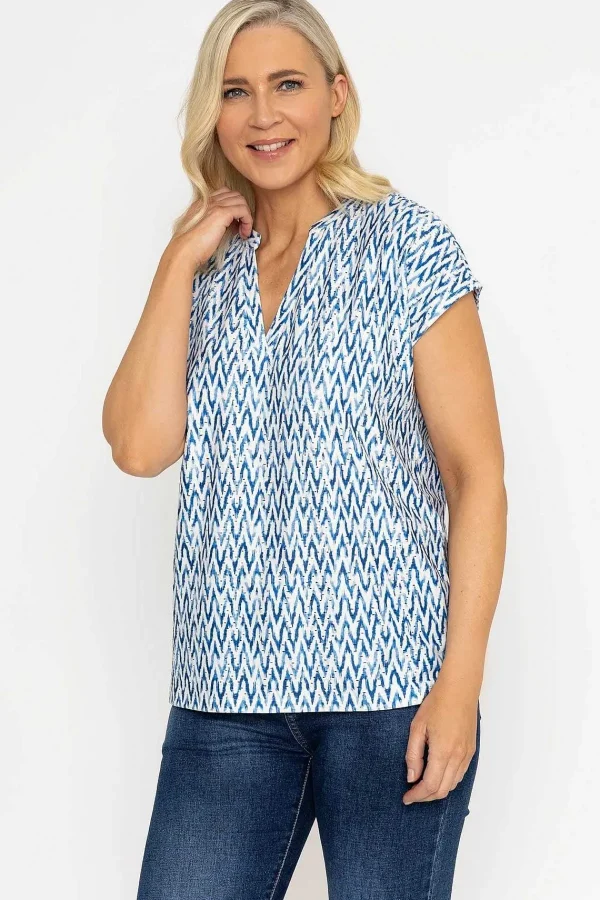 Voulez Vous Printed Blue Jersey Top*Women Tops & Blouses